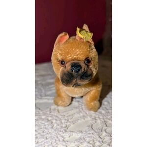 3.5" Steiff "Boxer"‎ Brown Puppy Dog Doll Original Ear Tag Wool Cotton 50s-60s